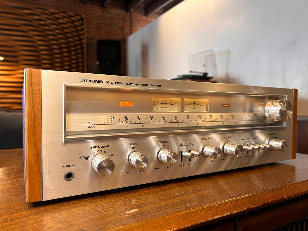 Pioneer SX-650 Vintage Receiver, Custom Cherry Veneer Casework
