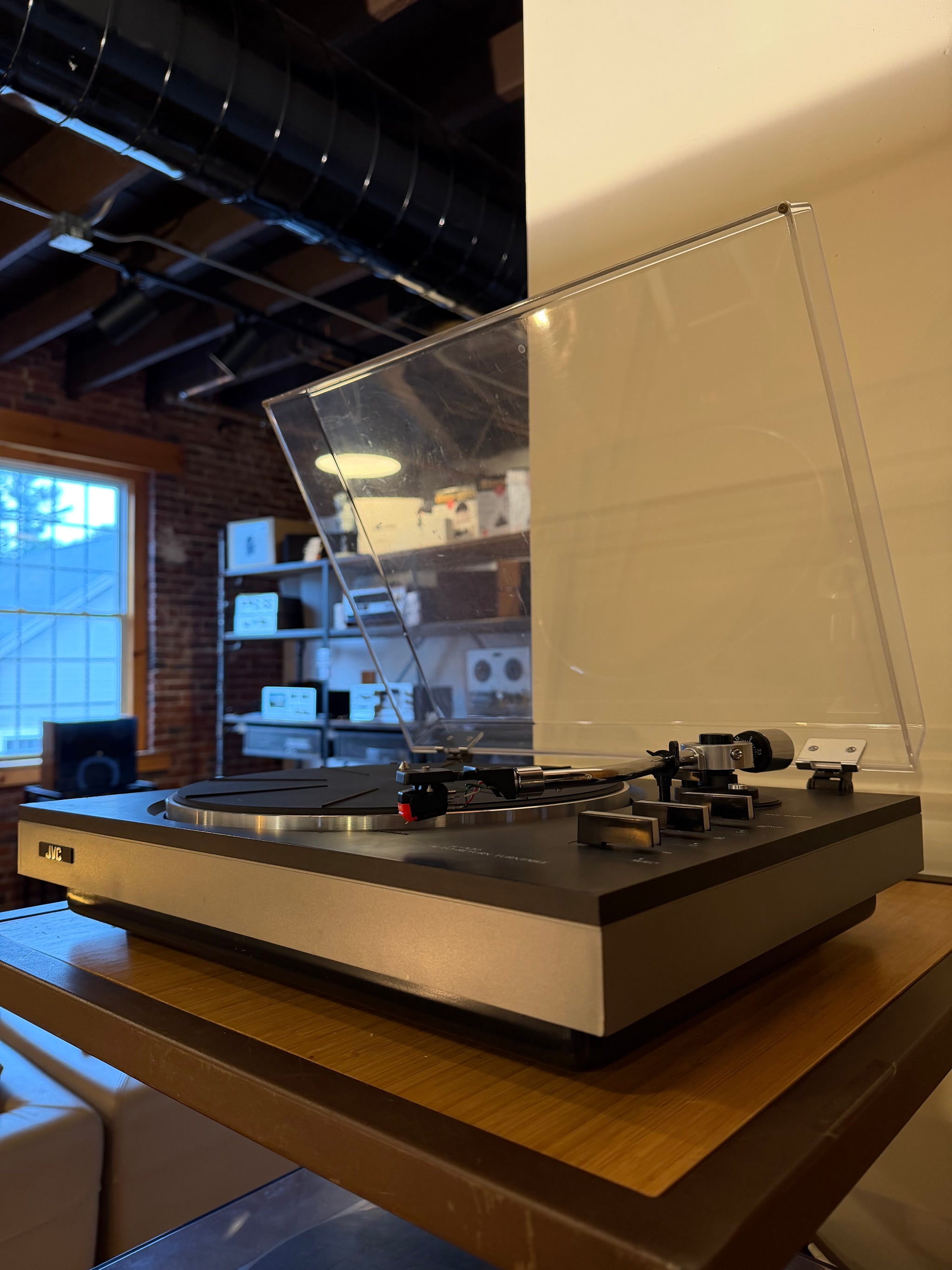 Platine Vinyle Vintage JVC JL-A20 – Fonctionnement OK, Capot Rayé – Japon