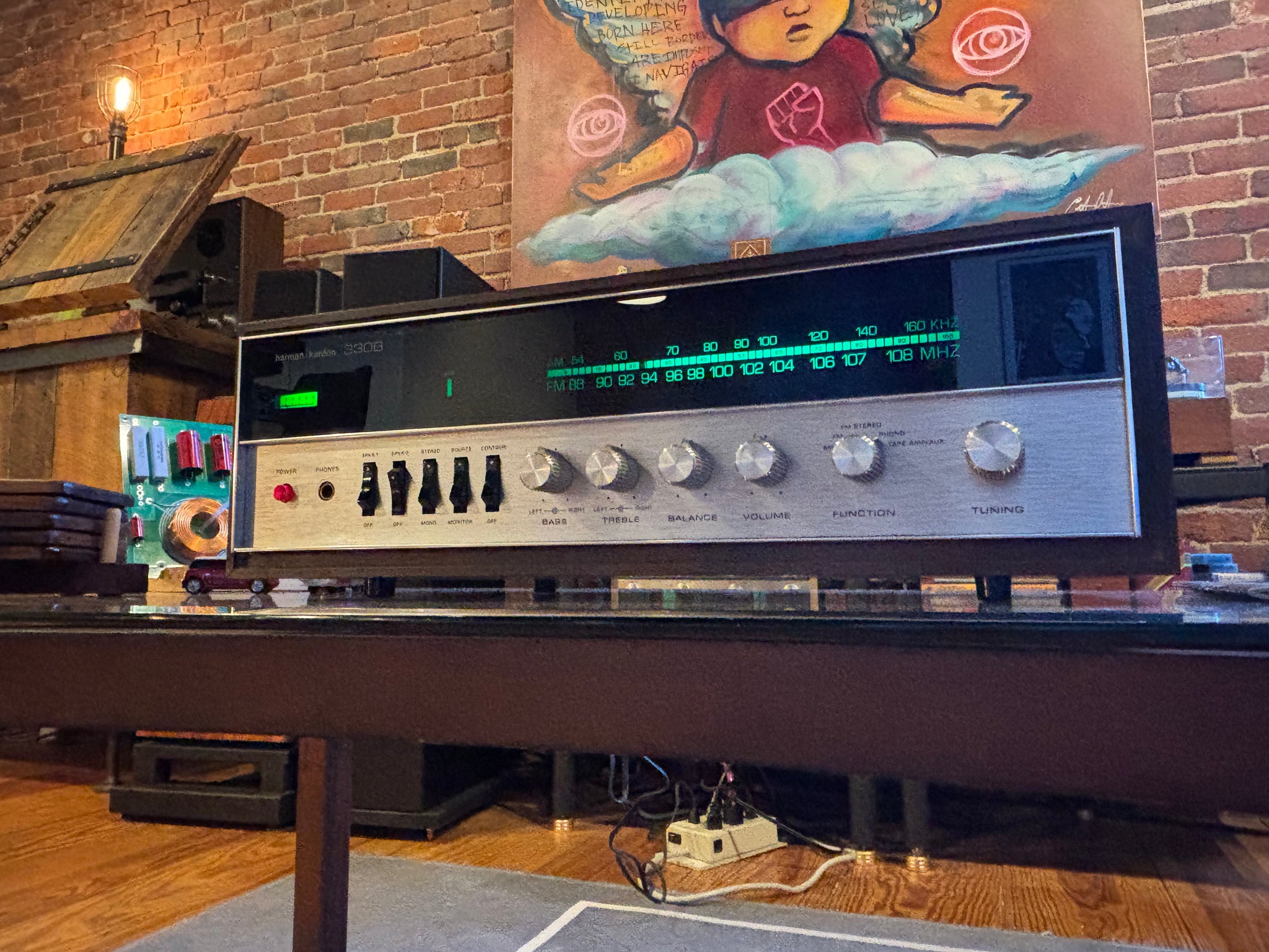 ヴィンテージ national オーディオ　キャビネット　黒　ブラウン Harman Kardon 330B Receiver - Sneaky Great! – Holt Hill Audio