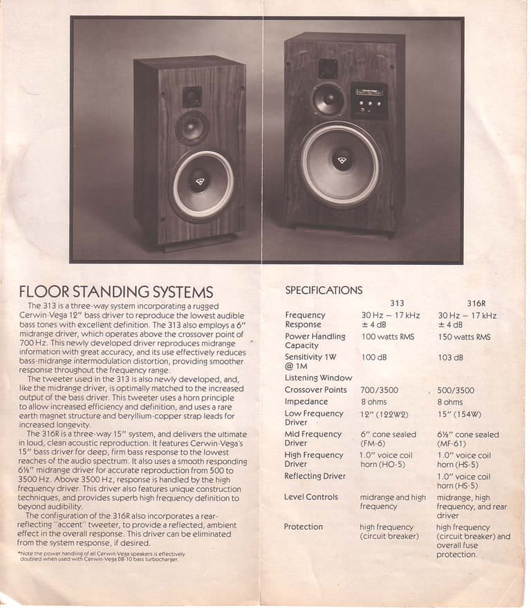 Cerwin Vega 313 High Performance Vintage Speakers - SOLD