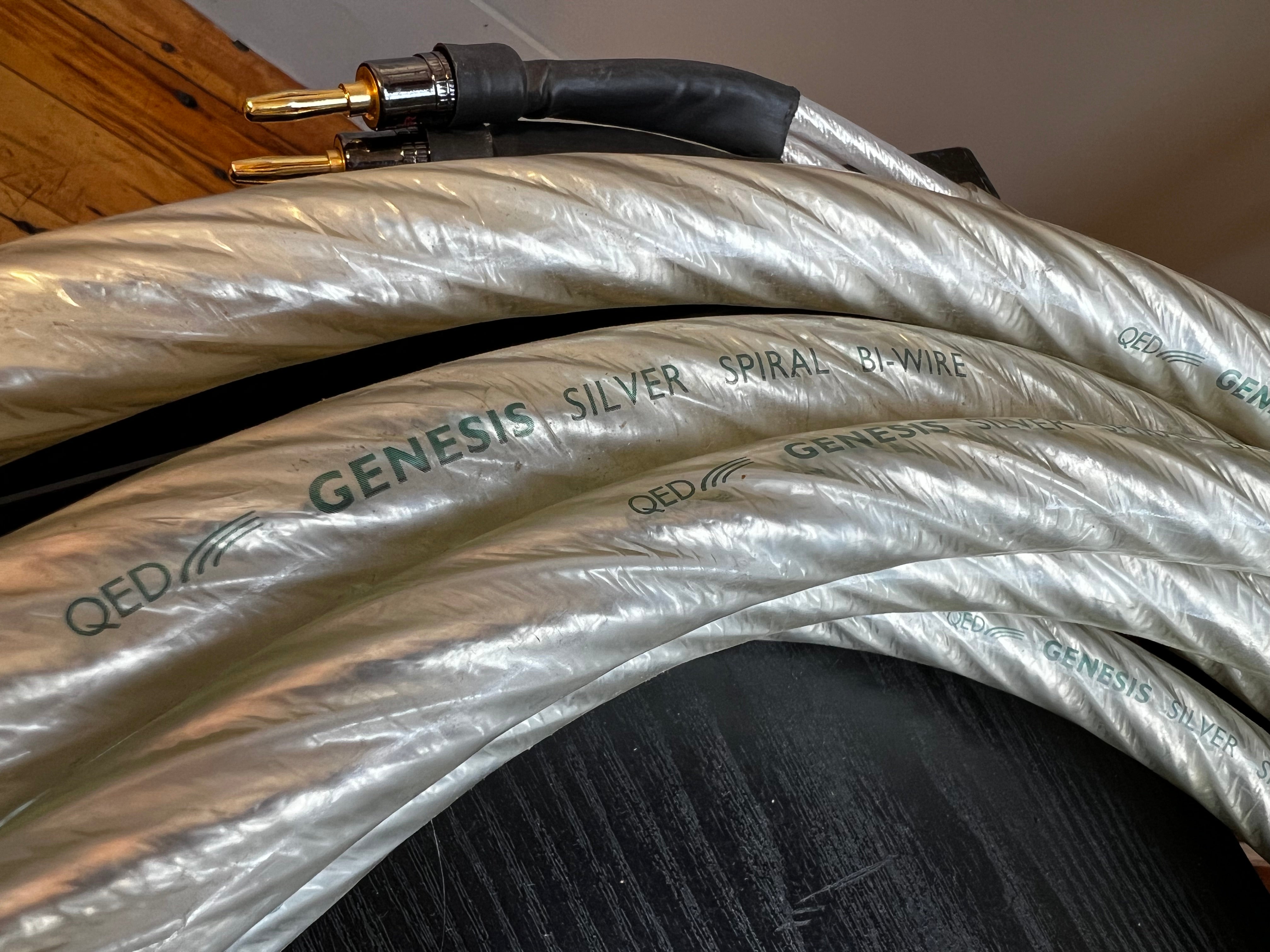 QED Genesis Silver Spiral Bi-Wire Speaker Cable, 4m Length