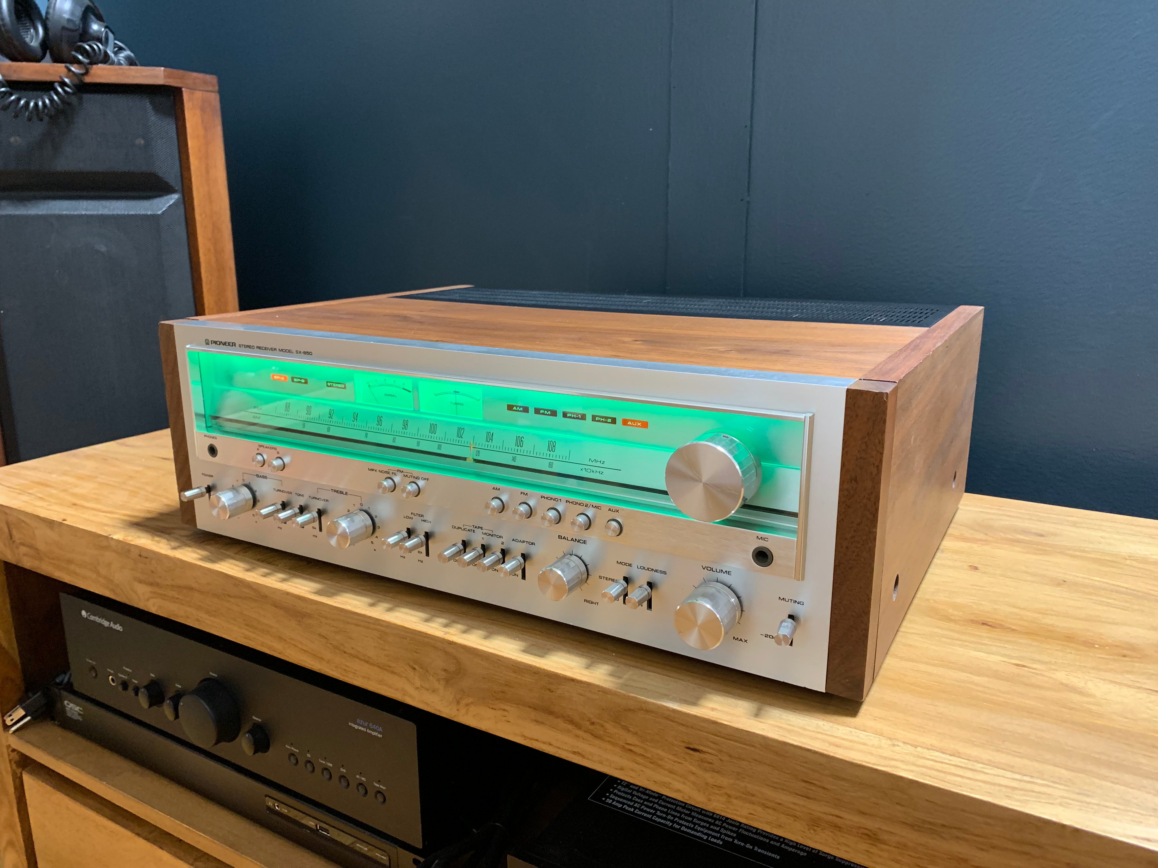 Pioneer SX-850 Receiver, Green LED Conversion - SOLD