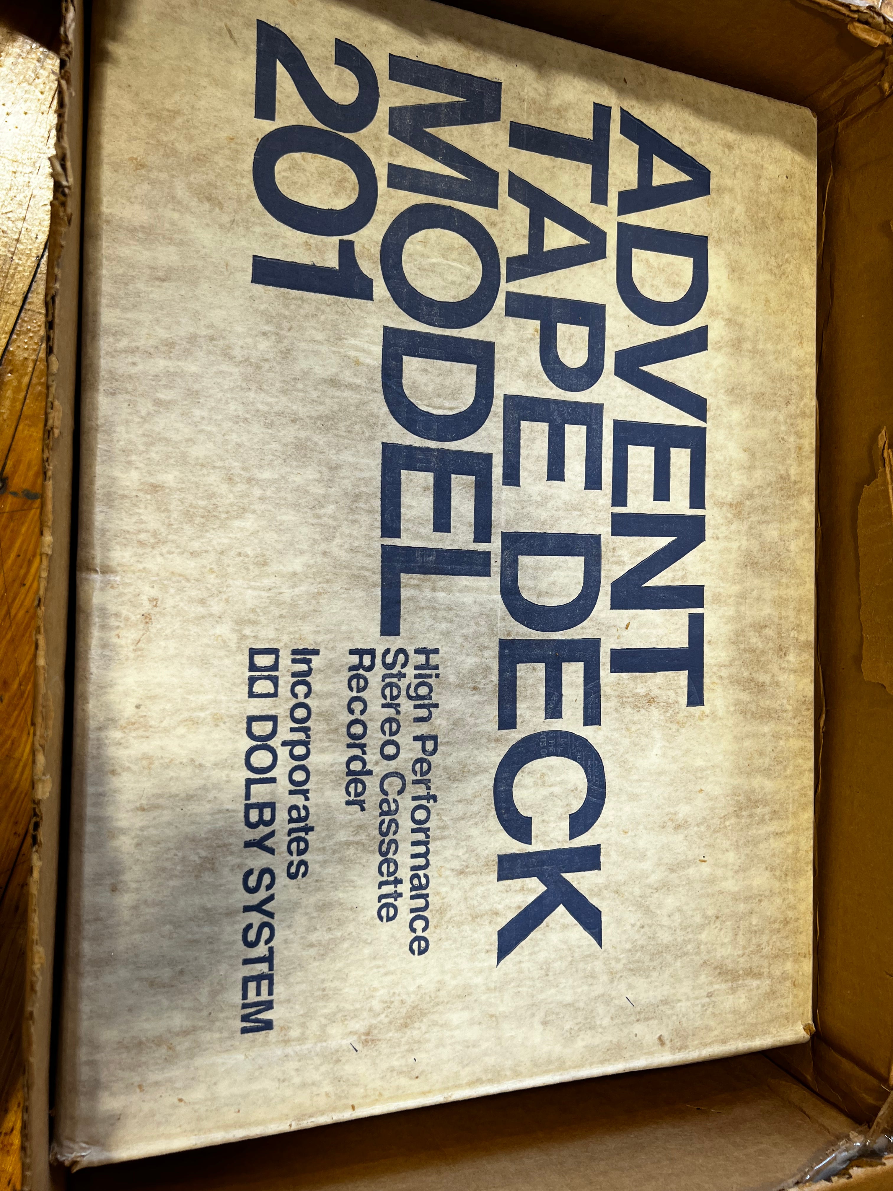 Advent Model 201 Cassette Deck, Needs work, Original Box - SOLD