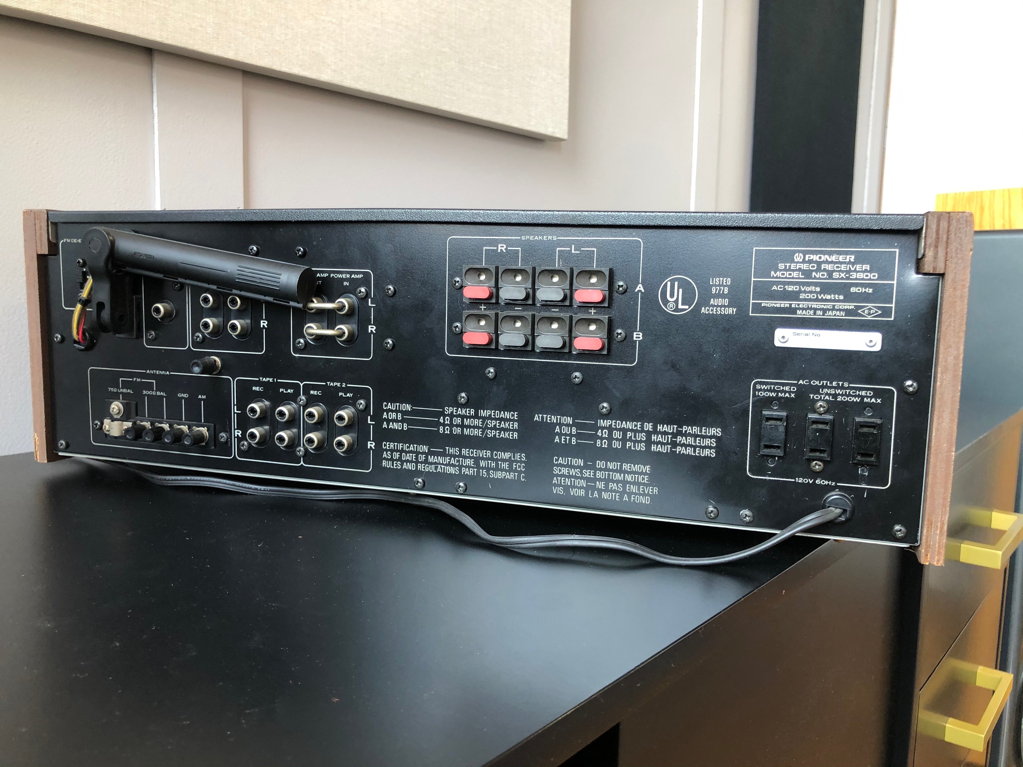 Pioneer SX-3800 Vintage Receiver, Serviced - SOLD